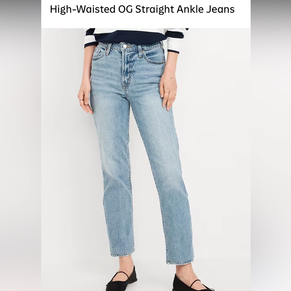 Old Navy High Rise OG Ankle Light Wash Women's Straight Jeans